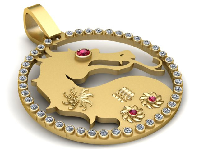 DRAGON PENDANT 3D PRINTABLE MODEL 3D Print Model .c4d .max .obj .3ds .fbx .stl .blend 