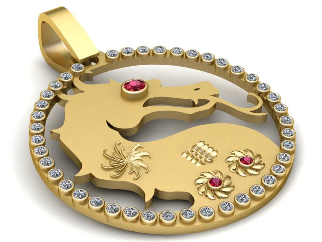 DRAGON PENDANT 3D PRINTABLE MODEL 3D Print Model .c4d .max .obj .3ds .fbx .stl .blend