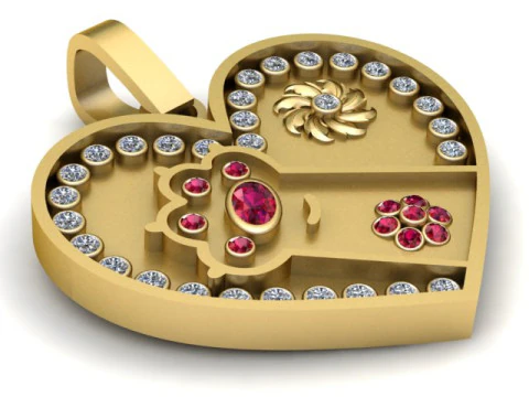 KALP KOLYE 3D YAZDIRILABİLİR MODEL 3D Baskı Modeli