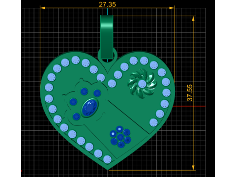 HEART PENDANT 3D PRINTABLE MODEL 3D-Druckmodell