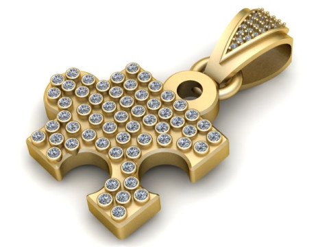 Puzzle PENDANT 3D PRINTABLE MODEL Model Cetak 3D