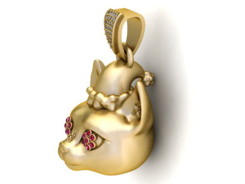 GOLD CAT PANDANT 3D PRINTABLE MODAl 3D Baskı Modeli