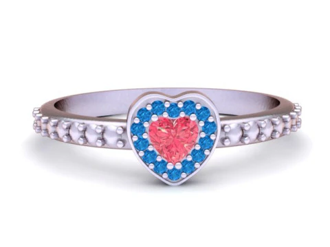 Herzring ANH&Auml;NGER 3D DRUCKBARES MODELL 3D Druckmodell