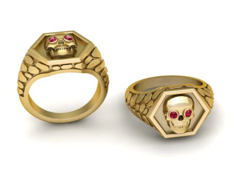 Skull ring PENDANT 3D PRINTABLE MODEL 3D Print Model