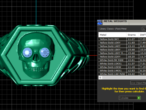 Skull ring PENDANT 3D PRINTABLE MODEL 3Dプリントモデル