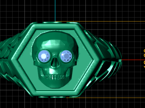 Skull ring PENDANT 3D PRINTABLE MODEL 3Dプリントモデル