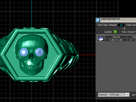 Skull ring PENDANT 3D PRINTABLE MODEL 3Dプリントモデル
