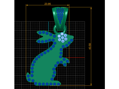 CUTE RABBIT PENDANT 3D PRINTABLE MODEL 3D Print Model