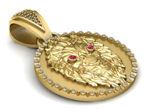 PINGENTE de moeda de le&atilde;o MODELO 3D PARA IMPRIMIR Modelo de Impressão 3D