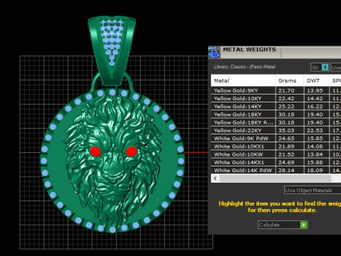 Lion coin PANDANT 3D PRINTABLE MODAL 3D 프린트 모델