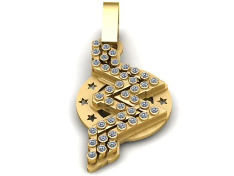 MODELLO STAMPABILE 3D PENDENTE con parola carina Modello di stampa 3D