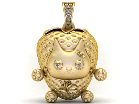 PINGENTE DE GATINHO 3D MODELO IMPRIM&Iacute;VEL Modelo de Impressão 3D