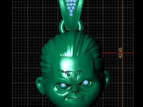 Vintage Crystal PANDANT 3D PRINTABLE MODAL Modèles 3D en vedette