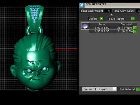 Vintage Crystal PANDANT 3D PRINTABLE MODAL Modèles 3D en vedette