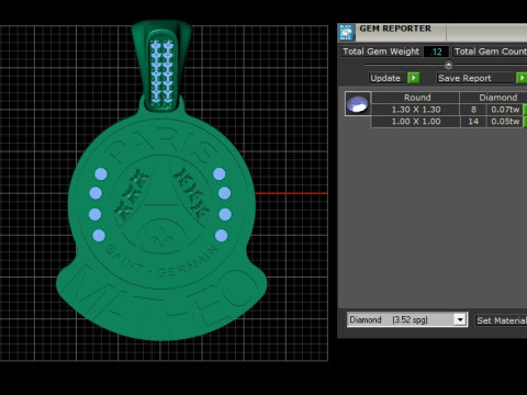 JINAO European PANDANT 3D PRINTABLE MODAL 3D प्रिंट मॉडल