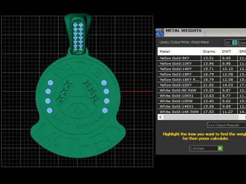 JINAO European PANDANT 3D PRINTABLE MODAL 3D प्रिंट मॉडल