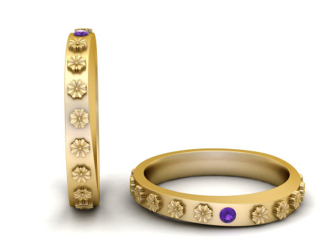 Dainty Birthstone Ring PANDANT 3D PRINTABLE MODAL Model Cetak 3D
