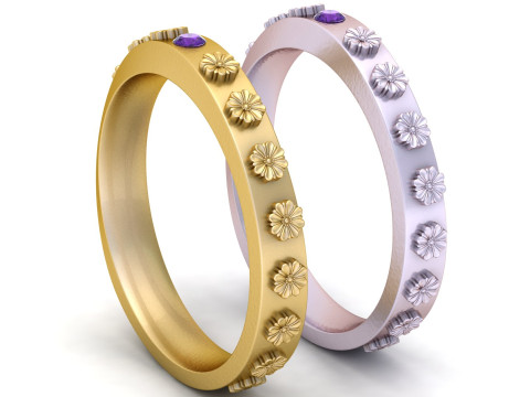 Dainty Birthstone Ring PANDANT 3D PRINTABLE MODAL 3Dプリントモデル
