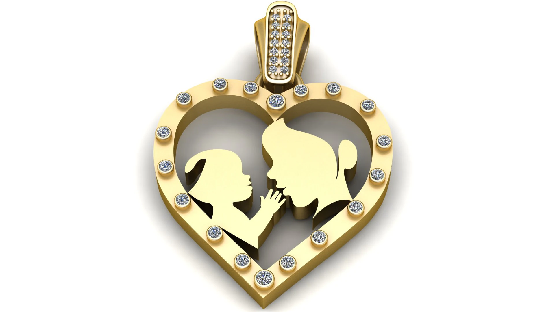 HEART PANDANT 3D PRINTABLE MODAL 3D Print Model .c4d .max .obj .3ds .fbx .stl .blend