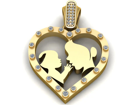 PINGENTE DE CORA&Ccedil;&Atilde;O 3D MODELO IMPRIM&Iacute;VEL Modelo de Impressão 3D