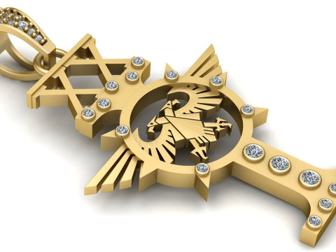 Brass Inquisitorial PANDANT 3D PRINTABLE MODAL Modèles 3D en vedette
