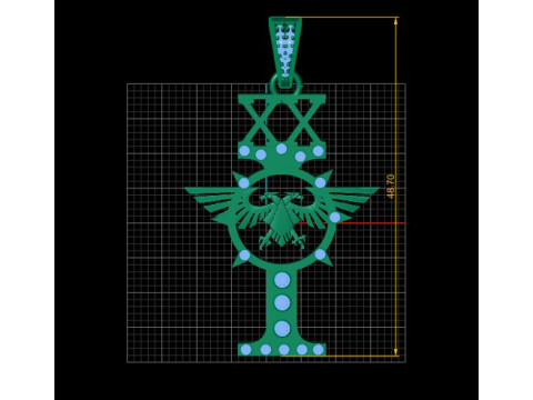 Brass Inquisitorial PANDANT 3D PRINTABLE MODAL Modèles 3D en vedette
