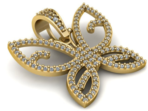 Flutter Butterfly PANDANT 3D PRINTABLE MODAL 3D 打印模型
