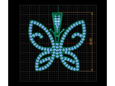 Flutter Butterfly PANDANT 3D PRINTABLE MODAL 3D 打印模型