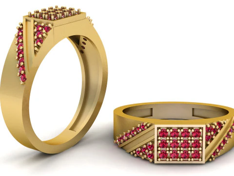 PINGENTE DE ANEL RETANGULAR MODELO 3D IMPRIMÍVEL Modelo de Impressão 3D