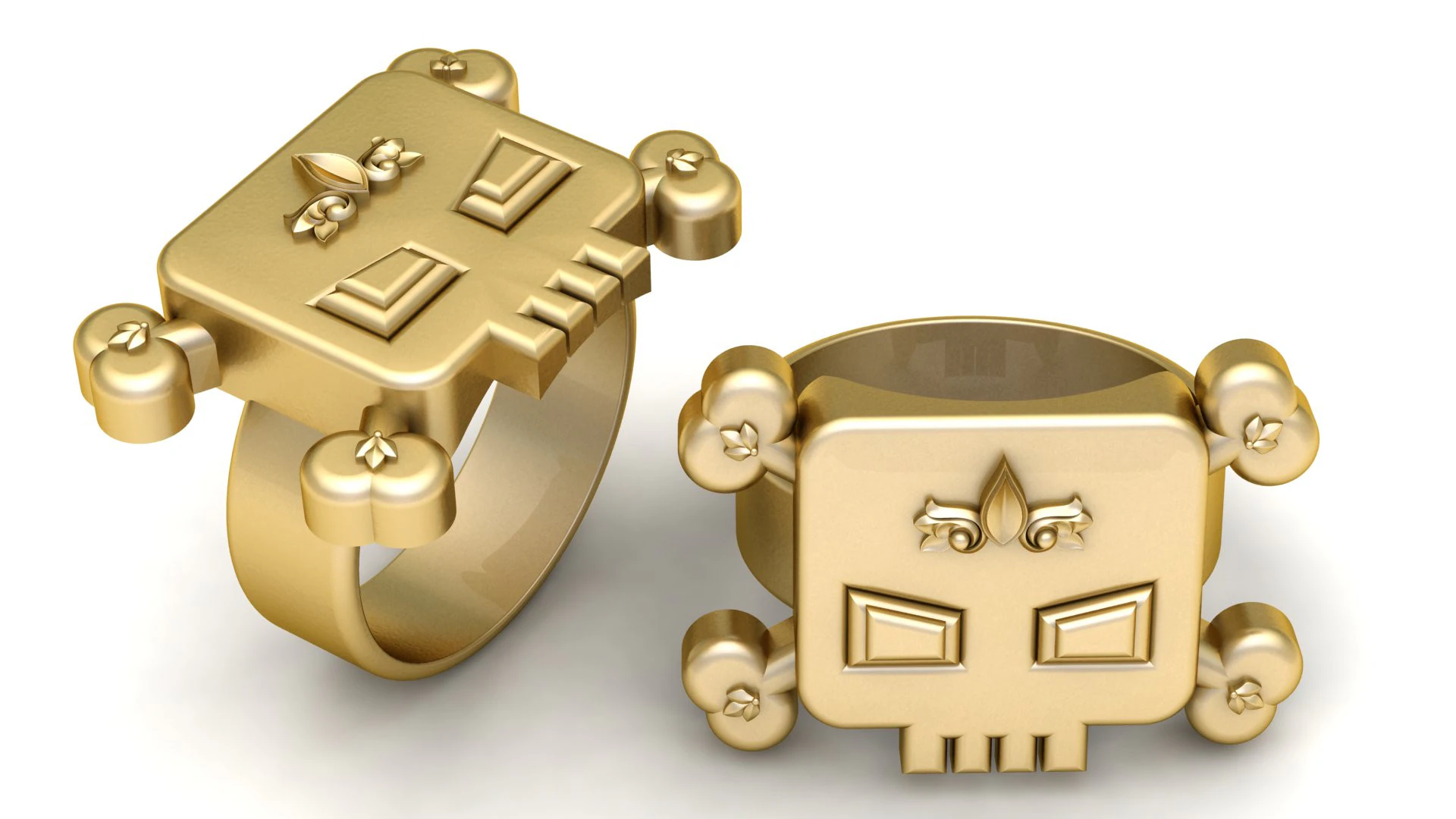 Stylish skull ring PANDANT 3D PRINTABLE MODAL 3D Print Model .c4d .max .obj .3ds .fbx .stl .blend 