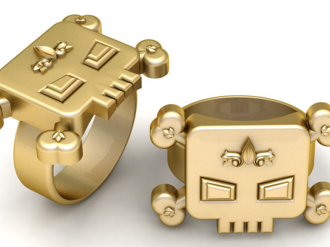 Stylish skull ring PANDANT 3D PRINTABLE MODAL 3D प्रिंट मॉडल