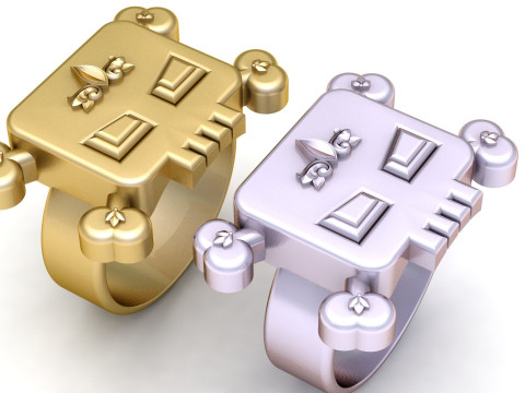 Stylish skull ring PANDANT 3D PRINTABLE MODAL 3Dプリントモデル