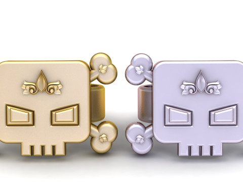 Stylish skull ring PANDANT 3D PRINTABLE MODAL 3Dプリントモデル