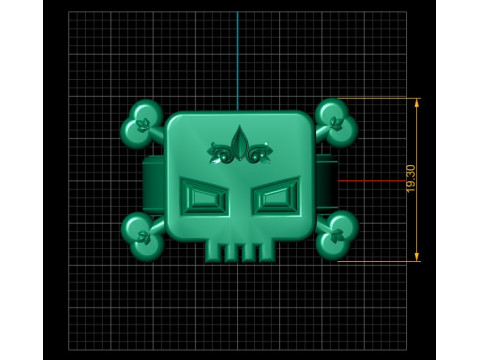 Stylish skull ring PANDANT 3D PRINTABLE MODAL 3Dプリントモデル