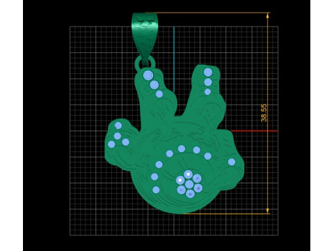 Iced DrippyPANDANT 3D PRINTABLE MODAL 3D Print Model
