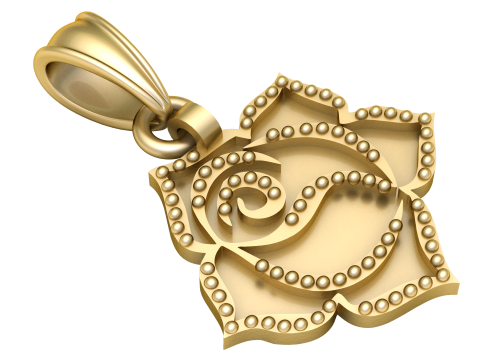 Rose flower PANDANT 3D PRINTABLE MODAL 3Dプリントモデル