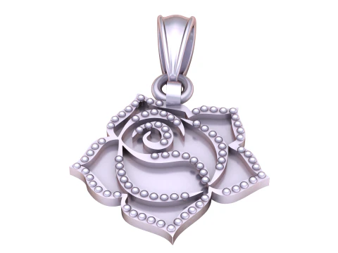 Rose flower PANDANT 3D PRINTABLE MODAL 3D Print Model