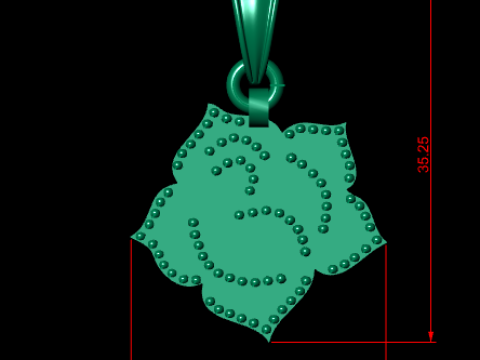 Rose flower PANDANT 3D PRINTABLE MODAL 3D 打印模型