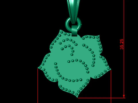 Rose flower PANDANT 3D PRINTABLE MODAL 3D Print Model