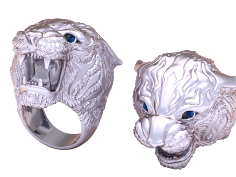 LION RING PANDANT 3D PRINTABLE MODAL 3D Baskı Modeli