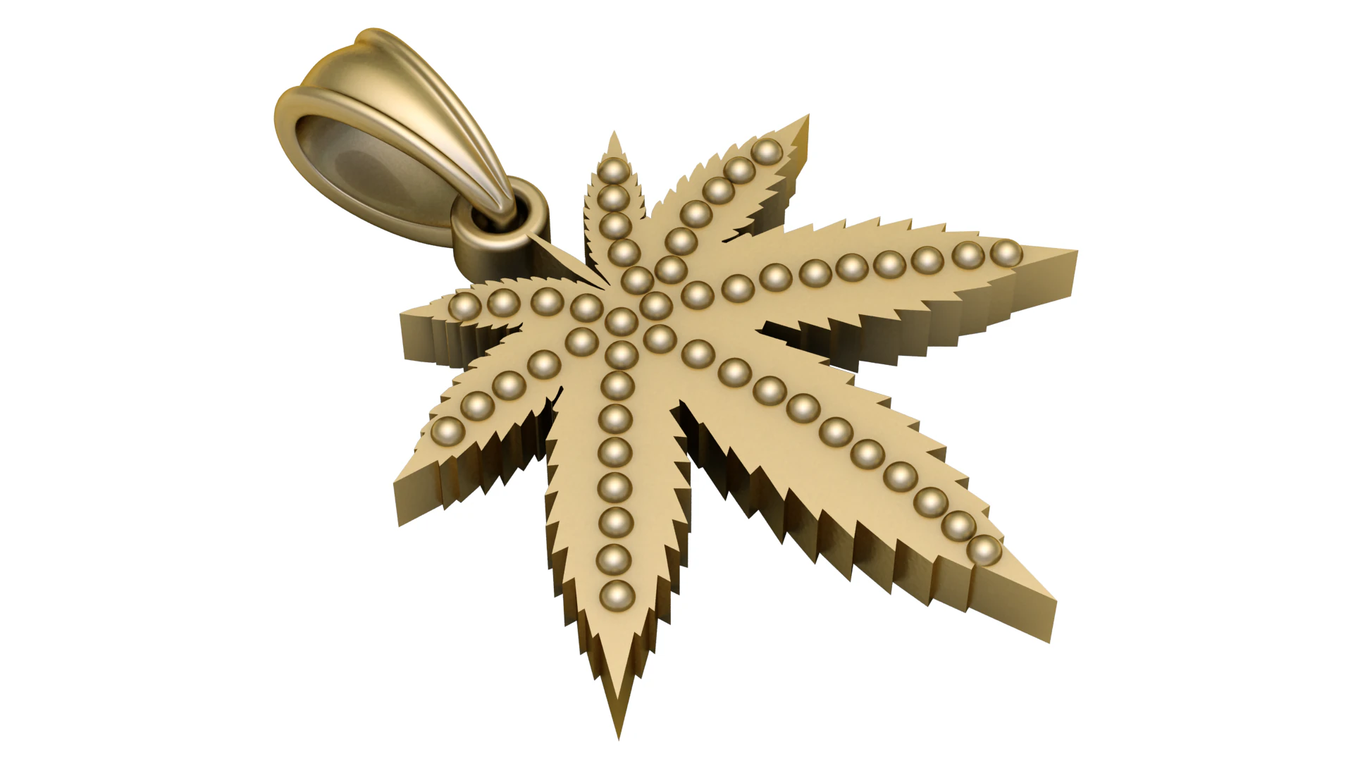 Gold Color Leaf PANDANT 3D PRINTABLE MODAL 3D Print Model .c4d .max .obj .3ds .fbx .stl .blend 