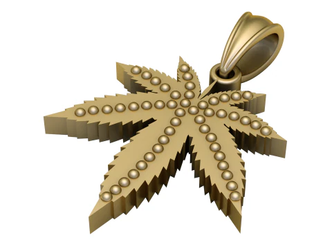 Gold Color Leaf PANDANT 3D PRINTABLE MODAL 3D Print Model