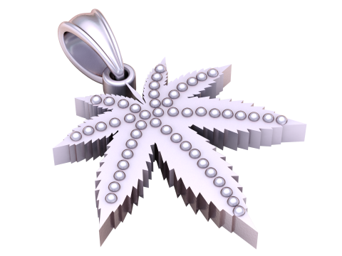 Gold Color Leaf PANDANT 3D PRINTABLE MODAL 3D Принт Модель