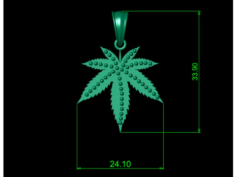 Gold Color Leaf PANDANT 3D PRINTABLE MODAL 3D Print Model