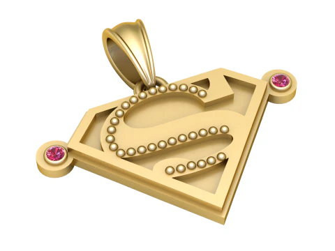 PENDENTE CON LOGO SUPERMAN MODELLO STAMPABILE 3D Modello di stampa 3D