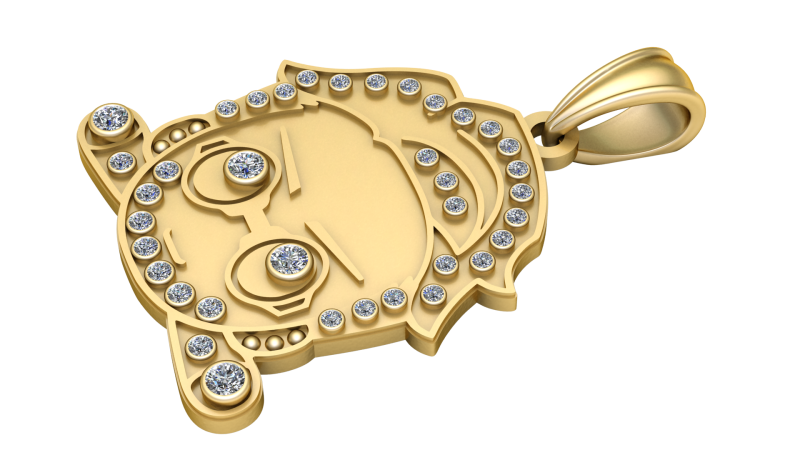 Iced out Rich PANDANT 3D PRINTABLE MODAL 3D Baskı Modeli .c4d .max .obj .3ds .fbx .stl .blend