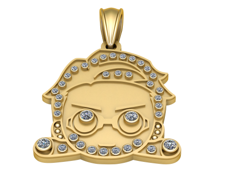 Iced out Rich PANDANT 3D PRINTABLE MODAL 3D Baskı Modeli