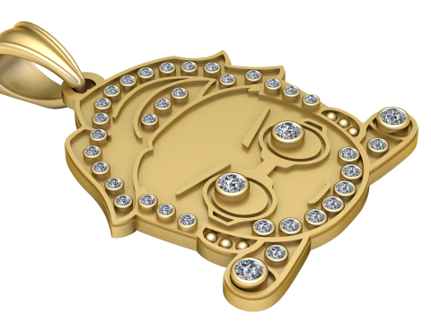 Iced out Rich PANDANT 3D PRINTABLE MODAL 3D Baskı Modeli