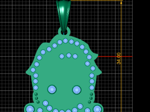 Iced out Rich PANDANT 3D PRINTABLE MODAL 3D Baskı Modeli