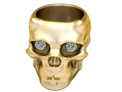 Stylish skull ring pandant 3d prientable model 3D Print Model